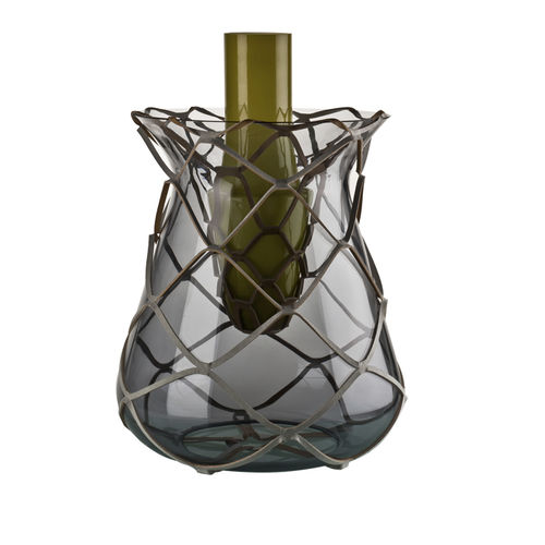Vase design original - PISTILLO - Venini - en verre / en cuir
