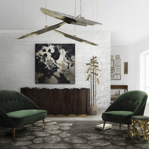 Suspension - VELLUM - BRABBU DESIGN FORCES - en laiton brossé / contemporaine / d'intérieur