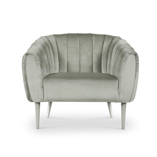 Fauteuil contemporain - OREAS - BRABBU DESIGN FORCES - en velours / beige / couleur personnalisable