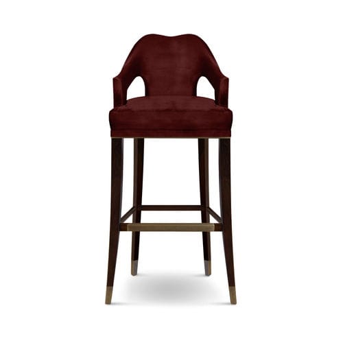 Chaise de bar classique - N&ordm;20 - BRABBU DESIGN FORCES - d'intérieur / en velours / avec piètement en frêne