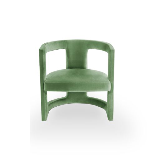 Fauteuil contemporain - RUKAY - BRABBU DESIGN FORCES - en velours / vert / couleur personnalisable