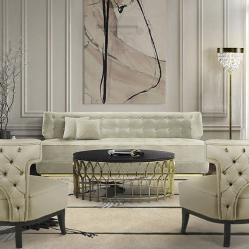 Table basse contemporaine - MECCA II - BRABBU DESIGN FORCES - en marbre / avec piètement en laiton brossé / ovale