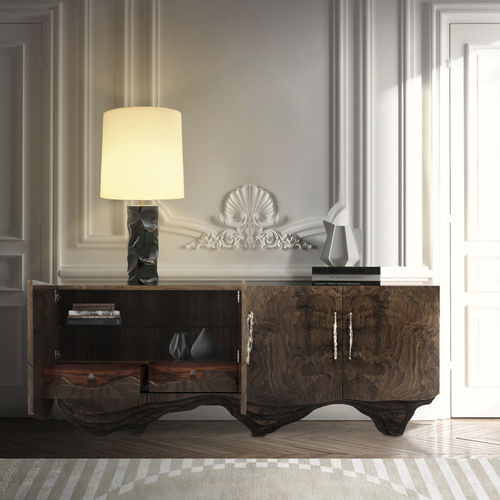 Buffet contemporain - HUANG - BRABBU DESIGN FORCES - en noyer / en placage de bois / sur mesure
