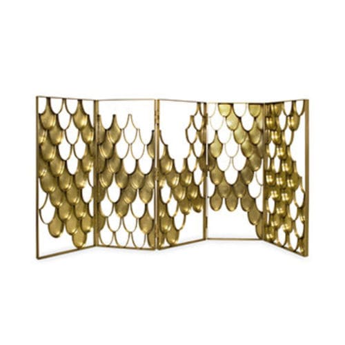 Paravent contemporain - KOI - BRABBU DESIGN FORCES - en laiton brossé / sur mesure