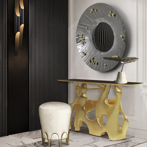 Miroir mural - SAYA - BRABBU DESIGN FORCES - contemporain / rond / en acier inoxydable poli
