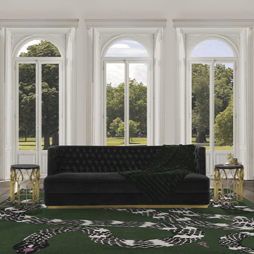 Canapé Louis XIV - BOURBON - BRABBU DESIGN FORCES - en velours / sur mesure / vert