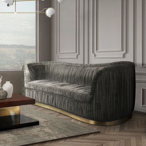 Canapé contemporain - DAKOTA - BRABBU DESIGN FORCES - en velours / avec accoudoirs / sur mesure