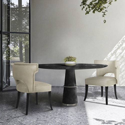 Chaise de salle à manger classique - KANSAS - BRABBU DESIGN FORCES - d'intérieur / en simili cuir / avec piètement en ébène