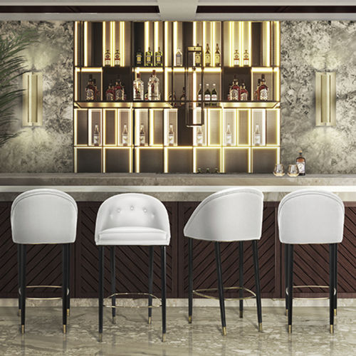 Chaise de bar contemporaine - MALAY - BRABBU DESIGN FORCES - d'intérieur / en simili cuir / avec piètement en bois laqué