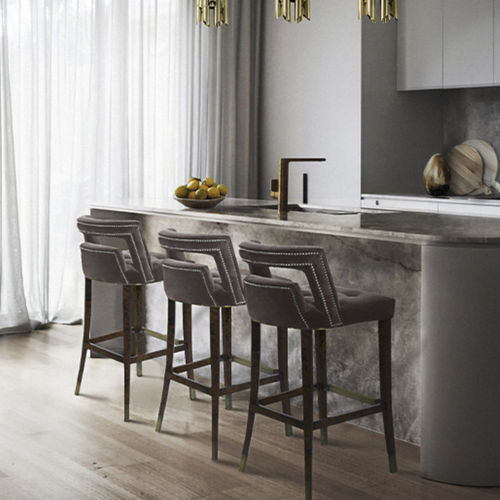 Chaise de bar classique - NAJ COUNTER - BRABBU DESIGN FORCES - d'intérieur / en velours / en coton