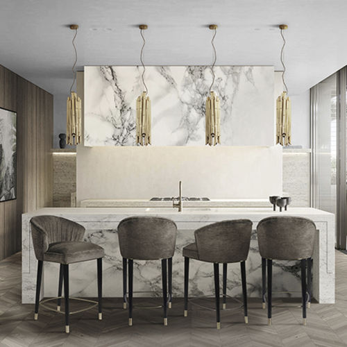 Chaise de bar contemporaine - NUKA COUNTER - BRABBU DESIGN FORCES - d'intérieur / en velours / en coton