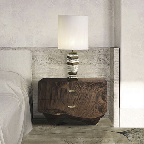 Lampe de table - APACHE - BRABBU DESIGN FORCES - en laiton poli / en satin / en noyer