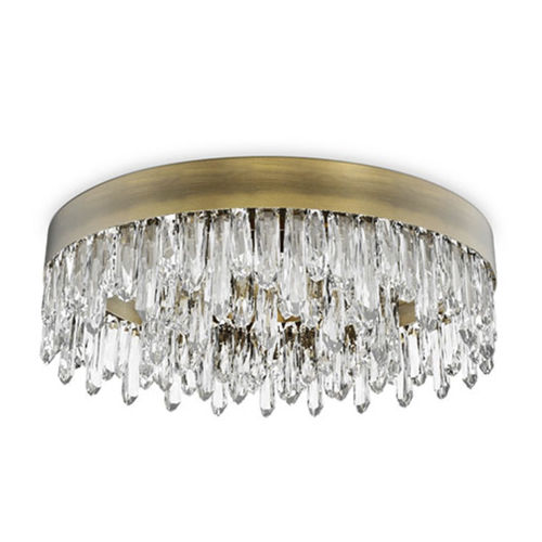 Plafonnier contemporain - NAICCA - BRABBU DESIGN FORCES - rond / en cristal de quartz / en laiton brossé