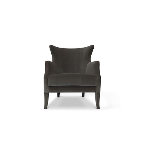Fauteuil classique - DUKONO II - BRABBU DESIGN FORCES - en velours / en bois / gris