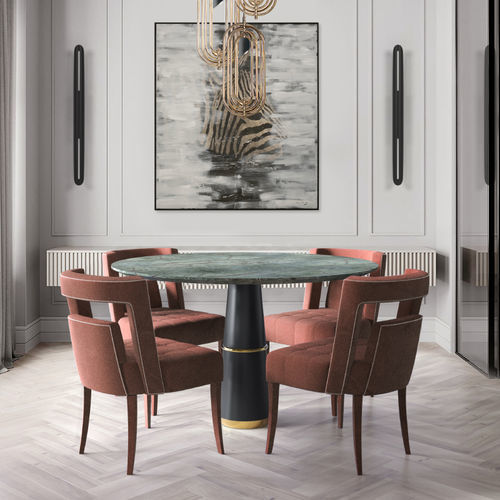 Chaise de salle à manger contemporaine - NAJ - BRABBU DESIGN FORCES - d'intérieur / en velours / avec piètement en tissu