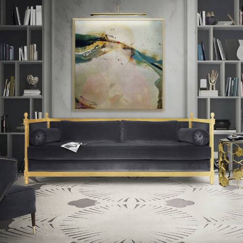 Canapé classique - MALKIY  - BRABBU DESIGN FORCES - en velours / avec accoudoirs / avec coussin amovible