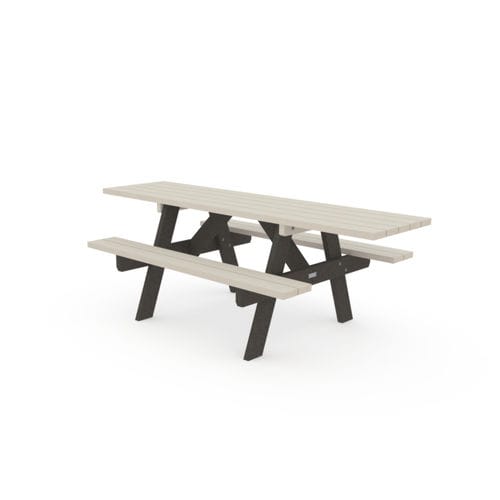 Ensemble table et bancs contemporain - forestière  - PLAS ECO - en plastique recyclé / d'extérieur / pour espace public