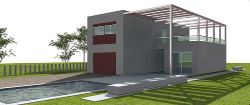 Maison écologique - MO - Pujol - modulaire / contemporaine / à 2 étages