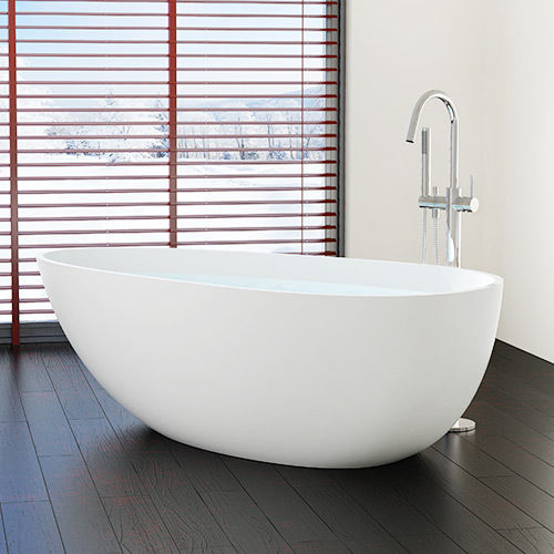 Baignoire ovale - BW-01-L - Badeloft GmbH - en îlot / en fonte minérale / blanche
