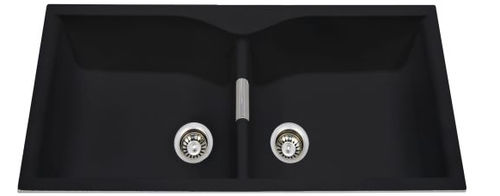 Évier 2 bacs - LARGO - Acrysil Ltd - sans égouttoir / en granite / encastrable