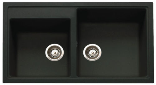 Évier 2 bacs - VIVALDI - Acrysil Ltd - sans égouttoir / en granite / encastrable