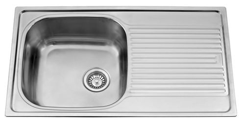 Évier 1 bac - VOGUE - Acrysil Ltd - avec égouttoir / en inox / encastrable