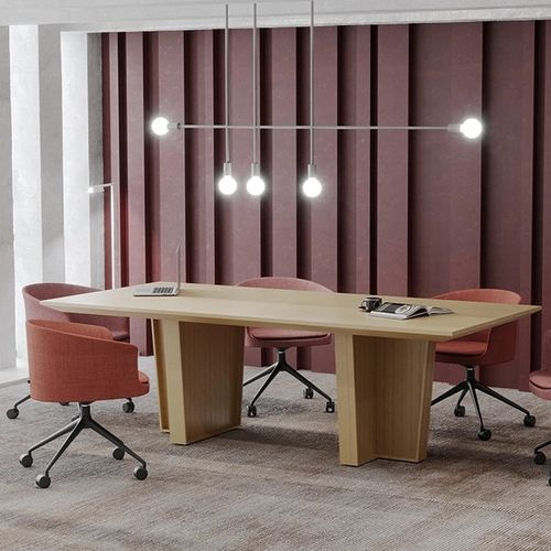 Table de réunion contemporaine - GRAVOS - Balma - en placage de bois / en MDF laqué / en mélaminé