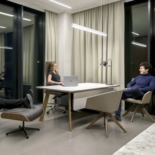 Bureau sur pied - SIMPLIC - Balma - de 2 à 4 personnes / contemporain / en placage de bois