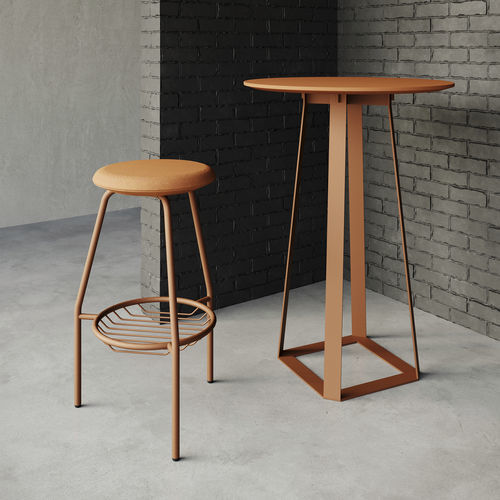 Table mange-debout contemporaine - H2 - Balma - en MDF / en placage de bois / en mélaminé