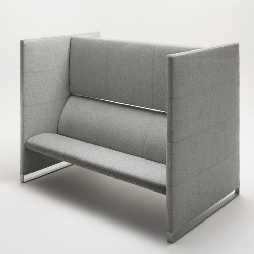 Banc contemporain - PLUS - Balma - en contreplaqué / en tissu / avec dossier haut