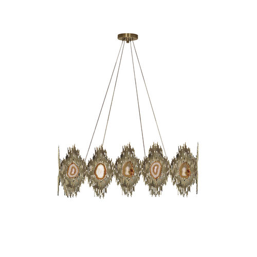 Lustre vintage - VIVRE RECTANGULAR - KOKET Love Happens - en laiton / en pierre