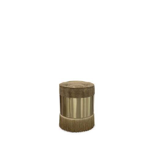 Pouf classique - OLIVIA - KOKET Love Happens - en tissu / en laiton / rond