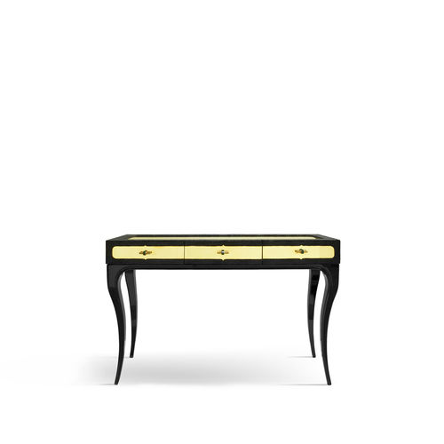 Coiffeuse classique - EXOTICA - KOKET Love Happens - en bois laqué / en laiton poli / en tissu