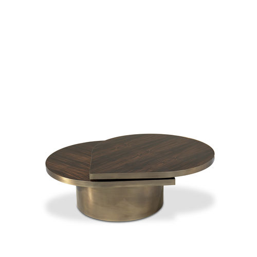 Table basse contemporaine - TEARS AGED BRASS - KOKET Love Happens - en placage de bois / en ébène / avec piètement en laiton vieilli