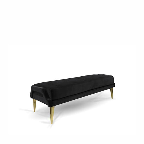 Banquette classique - IGNITE - KOKET Love Happens - en velours / avec piètement en laiton poli / bleue