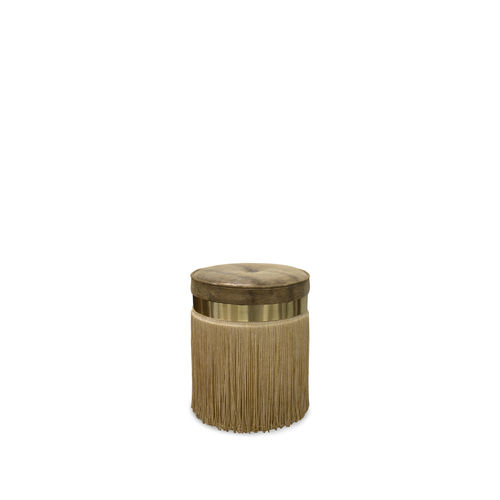 Pouf classique - ISABELLA - KOKET Love Happens - en velours / en cuir / en laiton