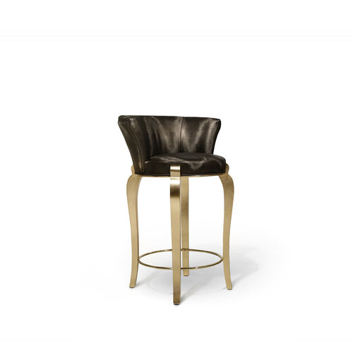 Chaise de bar contemporaine - DELICIOSA - KOKET Love Happens - d'intérieur / en tissu / en bois doré à la feuille d'or