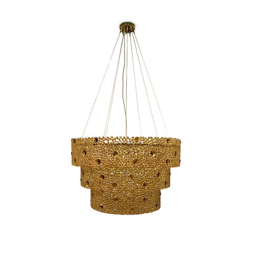 Lustre contemporain - ETERNITY 3 TIER - KOKET Love Happens - en laiton / cascade / à LED