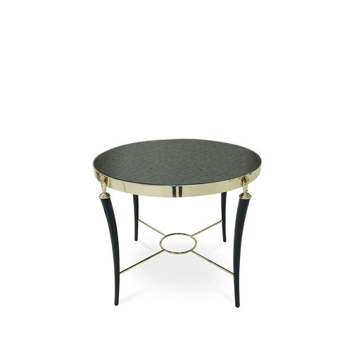 Table d'appoint de style victorien - GISELE - KOKET Love Happens - en verre / en plumes / avec piètement en métal laqué