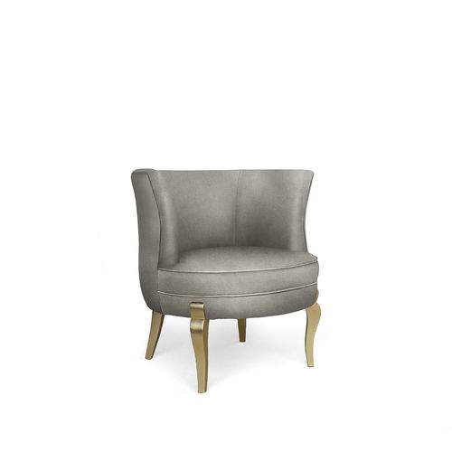 Fauteuil classique - DELICIOSA - KOKET Love Happens - en velours / en bois doré à la feuille d'or / gris