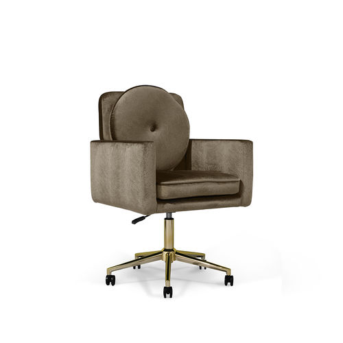 Chaise de bureau classique - HEMMA - KOKET Love Happens - d'intérieur / en tissu / avec piètement en laiton poli