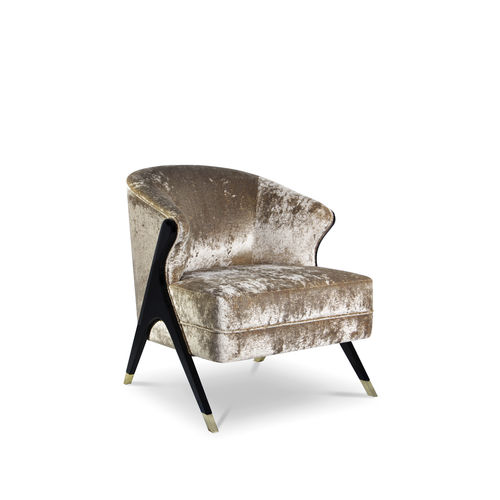 Fauteuil classique - NAOMI - KOKET Love Happens - en velours / en bois / beige