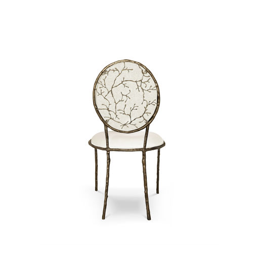 Chaise de salle à manger classique - ENCHANTED - KOKET Love Happens - d'intérieur / en velours / avec piètement en laiton