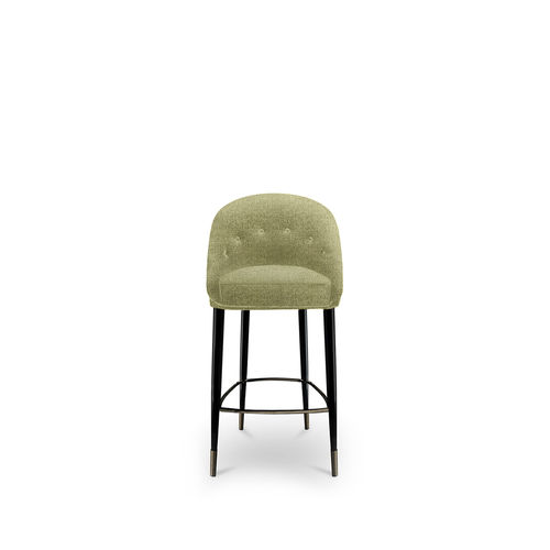 Chaise de bar contemporaine - ABERDEEN COUNTER - KOKET Love Happens - d'intérieur / en tissu / avec piètement en bois laqué brillant
