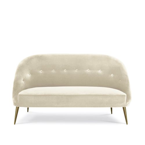 Canapé contemporain - ABERDEEN - KOKET Love Happens - en velours / avec accoudoirs / beige