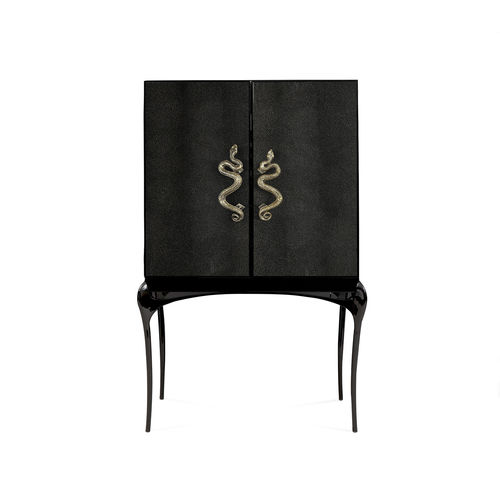 Meuble bar professionnel - INDIA - KOKET Love Happens - contemporain / en bois laqué brillant / en cuir
