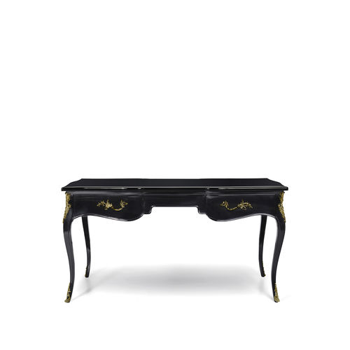 Bureau sur pied - EXOTIC LACQUER TOP ORMOLU - KOKET Love Happens - design nouveau baroque / en bois laqué / droit