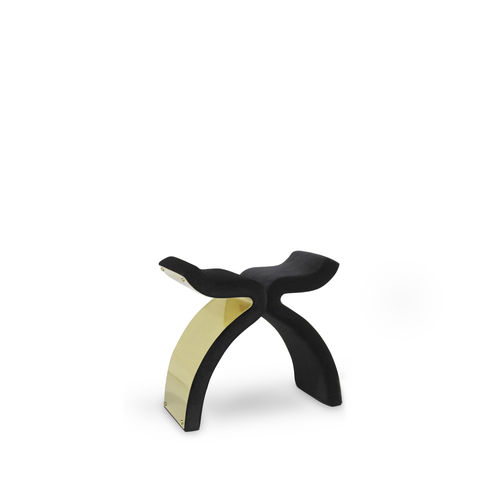 Tabouret contemporain - BOLVARDI - KOKET Love Happens - en velours / avec piètement en laiton poli / double