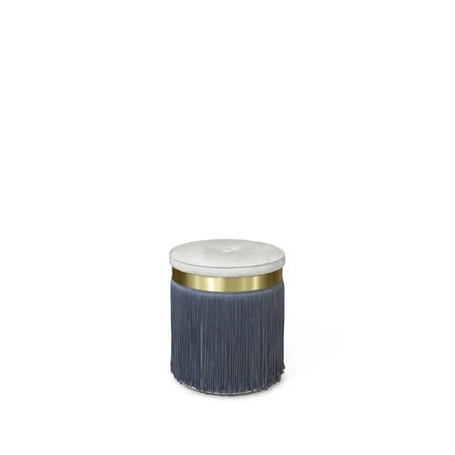Pouf traditionnel - ISABELLA - KOKET Love Happens - en tissu / en laiton / rond
