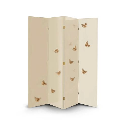 Paravent classique - EUPHORIA CREAM LACQUER - KOKET Love Happens - en bois laqué / 4 panneaux / beige
